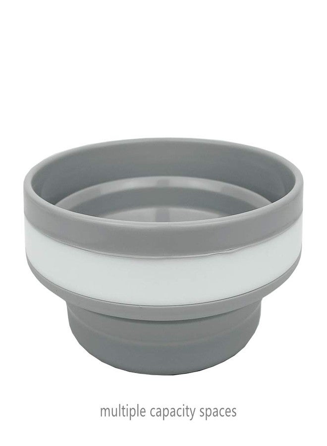 CARTINTS Silicone Collapsible Food Storage Containers with Lids Collapsible Containers Ideal for Travel and Camping, Hiking,32oz/950ml (Grey) - Image 3